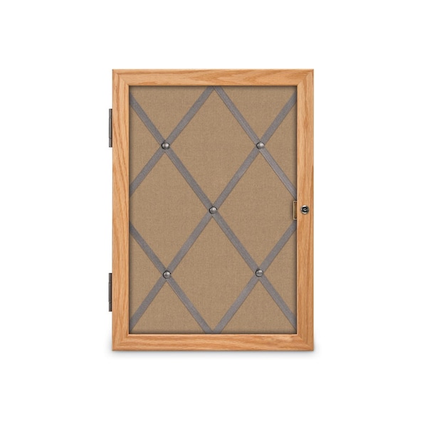 Sliding Door 12" Wood Framed Display Cas, UVDC1651-OAK-AMETHY